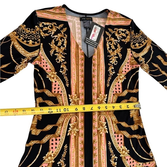 Eva Varro 3/4 Sleeve High V-neck Tunic Size Small - Picture 11 of 17